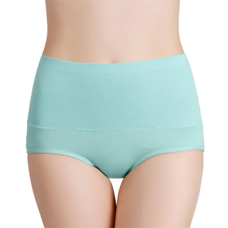 Light Green Brief M-6XL дамское нижнее белье с высокой талией, сексуальное женское нижнее белье из хлопка, очень большое нижнее белье черного, красного, розового цвета, 10 шт./лот - Цвет: Light Green Brief