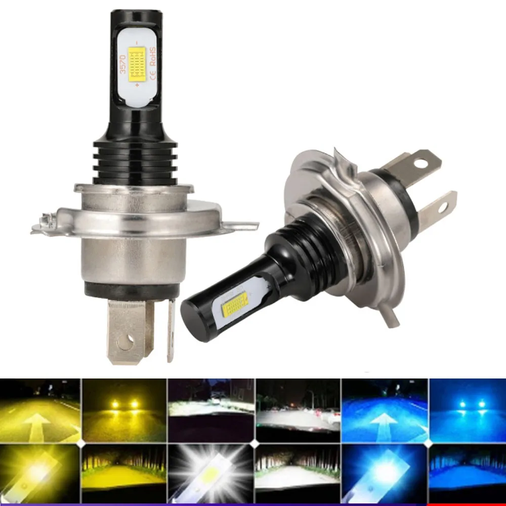 

2 шт. H4 H7 H11 H1 мотоциклетные Автомобильные фары DRL мото 3570 CSP SMD СВЕТОДИОДНЫЙ осветительные лампочки 3000K 6500K 8000K мотобайк фонари на скутер