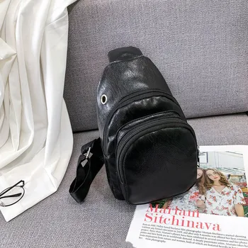 

New Men Chest Bag Luxury Leather Sling Business Travel Hiking Street Bag For Male Fashion Crossbody Messenger Shoulder Bag