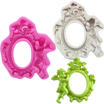

3D Fondant Silicone Mold Angel Lace Frame Villa Mold Chocolate Baking Tools Cake Decorating Silicone Mold