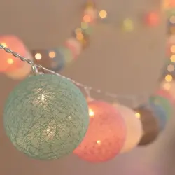 Led Lights For Decoration 20 LED Cotton Ball String Lights Battery Operated Garland Fairy Lights For Christmas Decoration