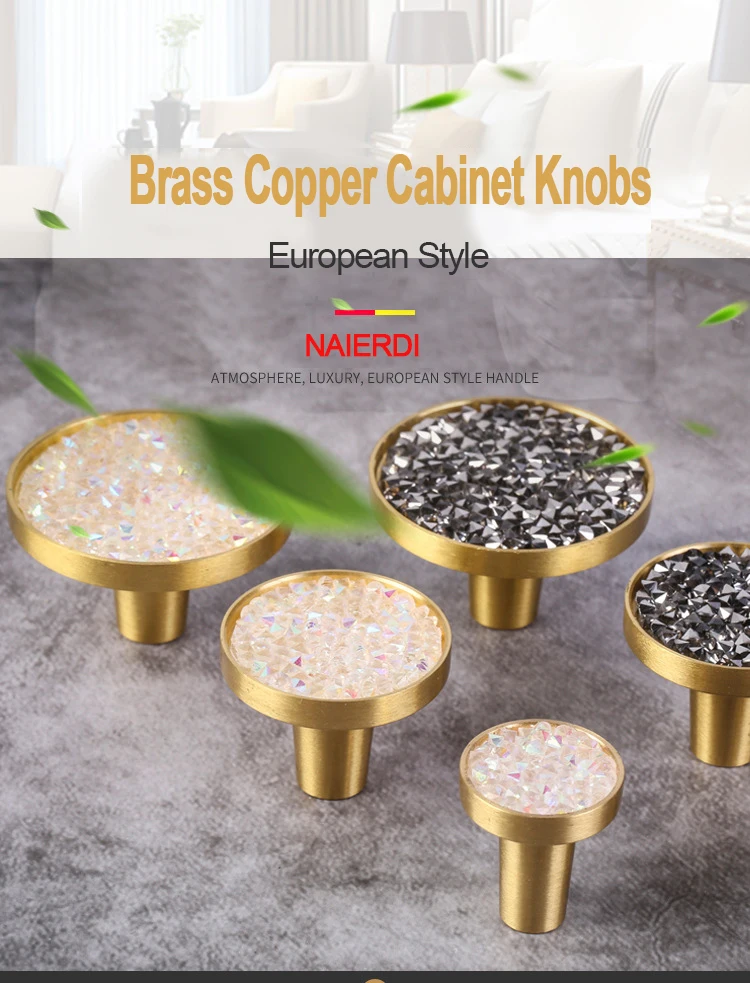Brass Cabinet Knobs Simple Nordic Wardrobe Dresser Knobs Diamond1