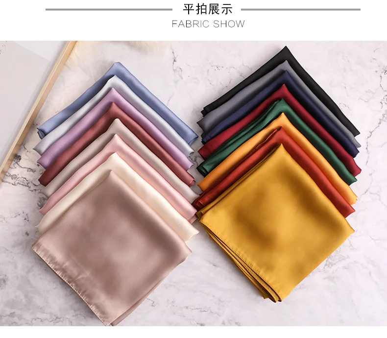 summer luxury brand silk scarf square women shawls and wraps fashion solider office small hair neck hijabs foulard