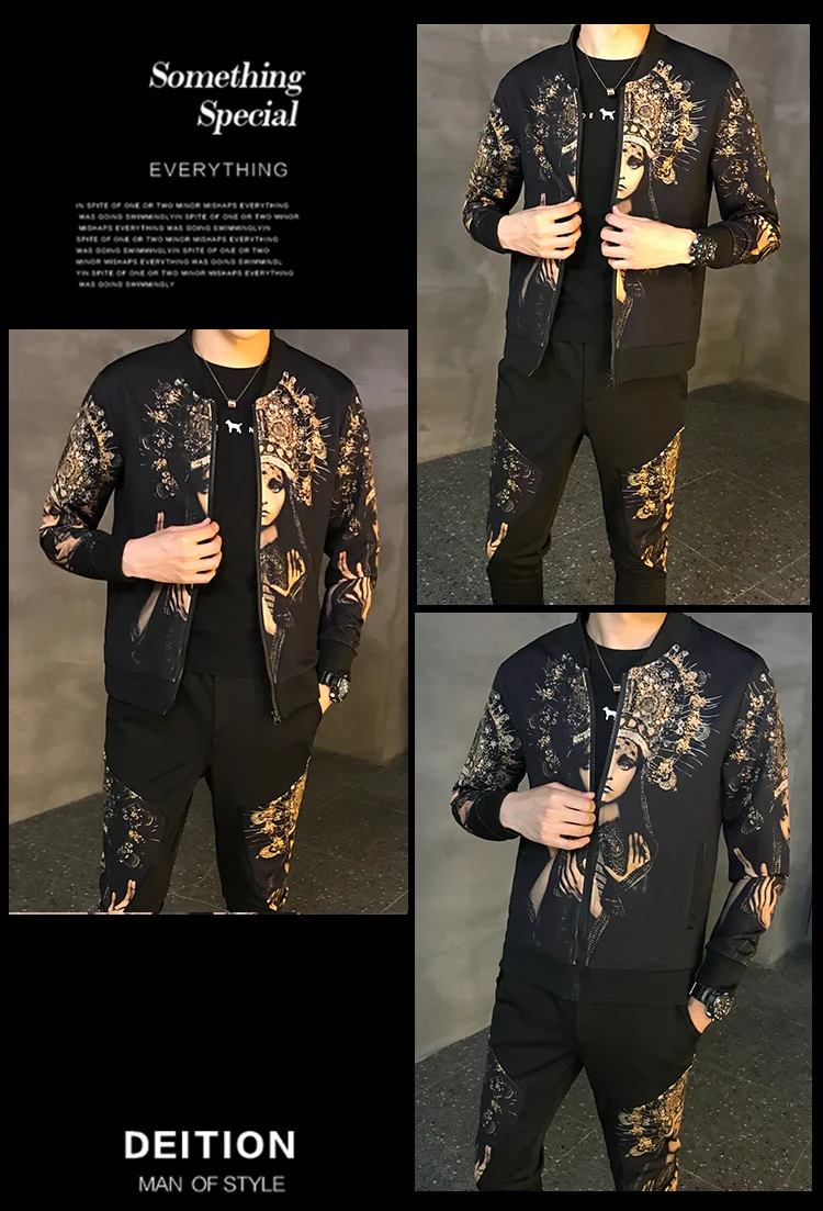 Спортивный костюм мужской Азиатский размер Moda Hombre мужской комплект осенний мужской спортивный комплект из 2 предметов спортивный костюм куртка+ штаны