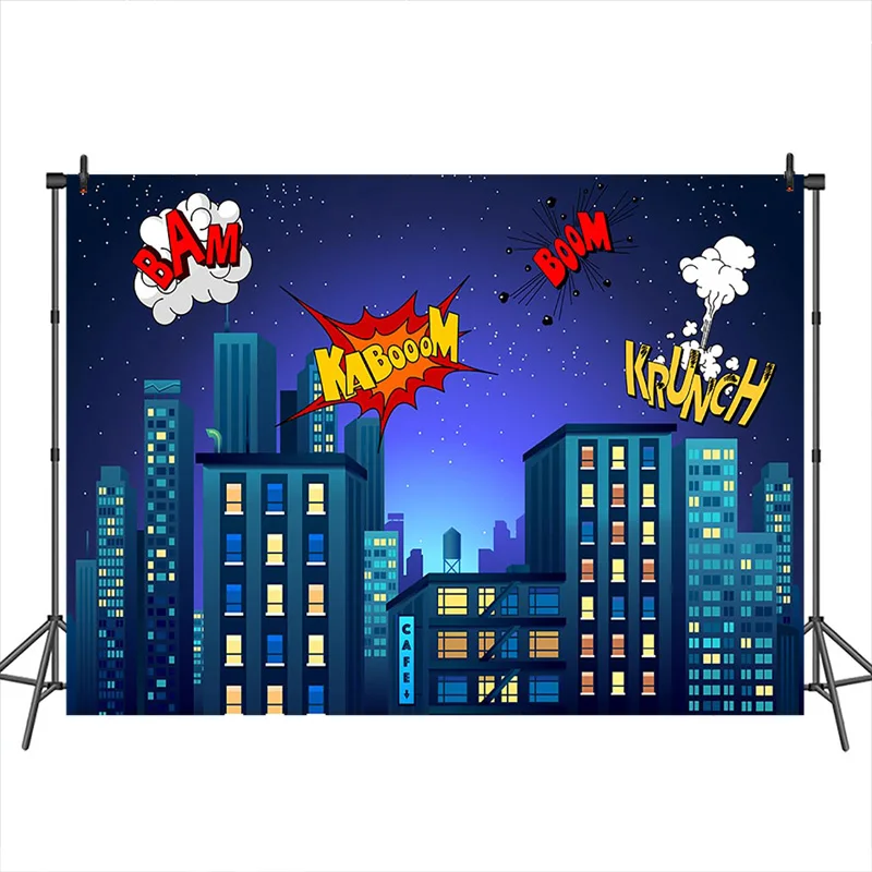 Mocsicka City мультфильм день рождения супер герой украшение ткань фотографические