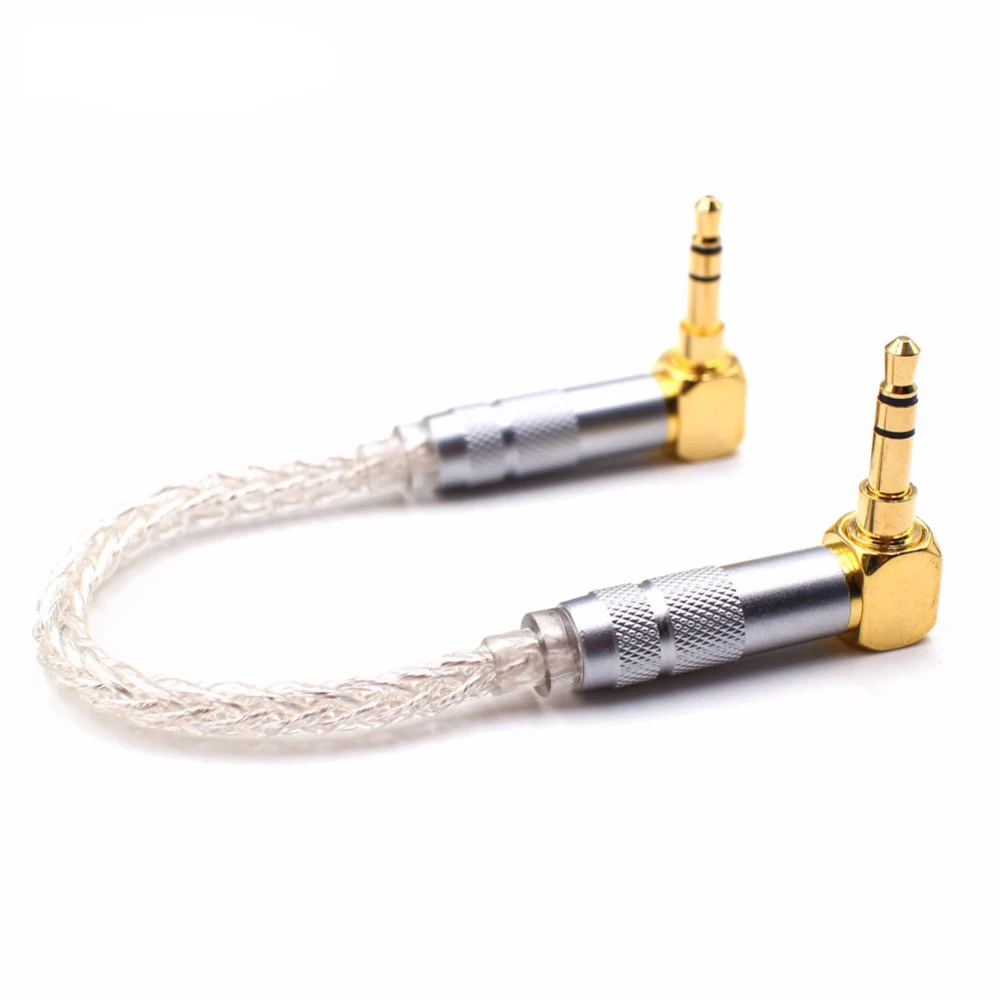 HIFI AUX Cable 8Cores OCC 3.5mm Male to Stereo 3.5 Right Angled for Headphone amplifier audio cable | Электроника