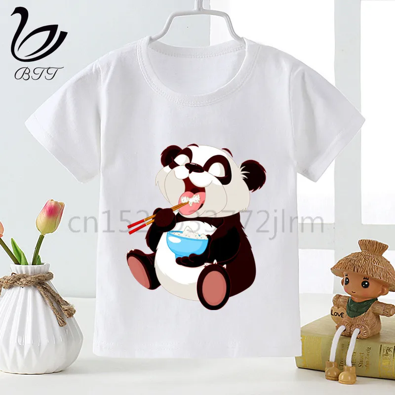 Anak Anak Kartun Bayi Panda Lucu Desain Kaos Anak Laki Laki Anak Perempuan Superpanda Kapas Anak Anak Hewan Makan Es Krim Top Tees T Shirt Aliexpress