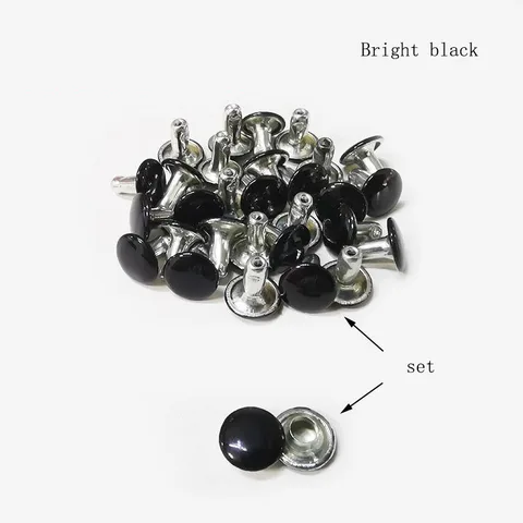 Sets/Batch Foot Length 8mm Black And White Double Sided Rivet Leather Accessories Diy Leather Craft Rivet Accessories