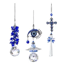H& D висящий турецкий синий сглаза кристалл призмы Suncatcher Радуга производитель оконный орнамент Декор для дома в стиле Фэн-Шуя Lucky защита