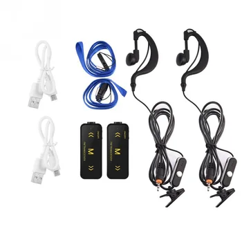 

2-Way Radio Walkie Talkies Kit Earpieces USB Cables User Manual Black 3W