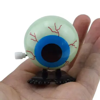 

New Halloween Luminous Scary Skull Eyeball Shape Bouncing Wind up Clockwork fun interesting toys Luminous Toy Gift for Children