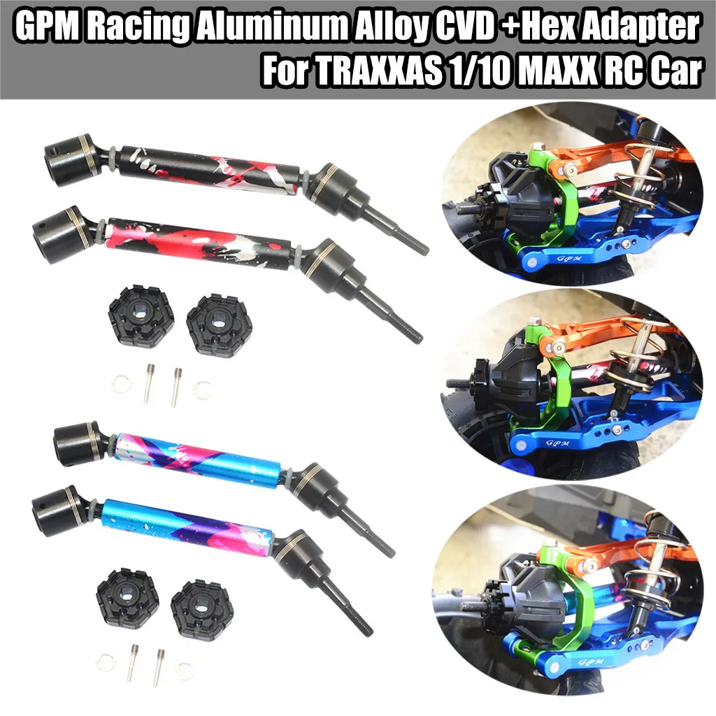 Радиоуправляемые автомобильные аксессуары GPM Racing из алюминиевого сплава CVD+ шестигранный адаптер для TRAXXAS 1/10 MAXX RC car Z