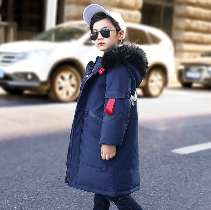 Down jacket 120-160 см Новинка зимние теплые модные куртка-пуховик для мальчиков детское зимнее пальто зимняя куртка для мальчика - Цвет: Down jacket