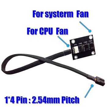 

All Black Sleeved 4 Way PWM Splitter Hub for DC12V Computer Fans