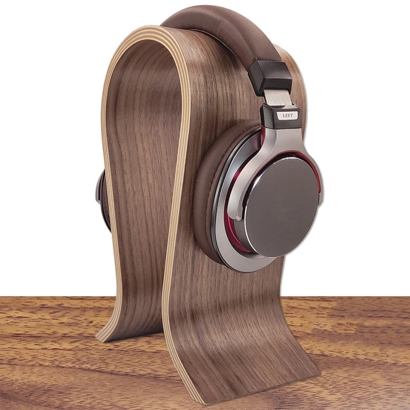 Universal U Shape Wood Headphones Stand Holder Earphone Hanger Wooden Headset De