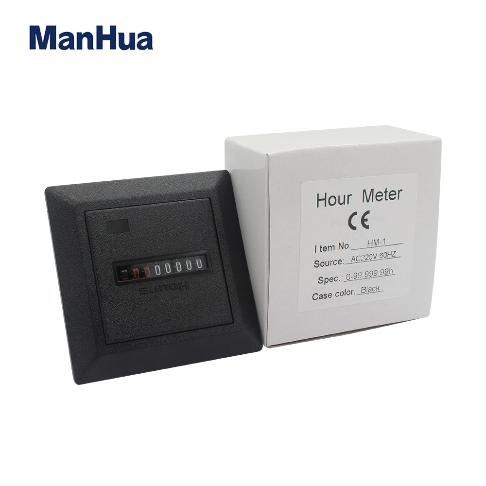 Цифровой квадратный счетчик ManHua HM 1 часов черного типа AC220 60HZ 0 99999 99 H|Таймеры| |