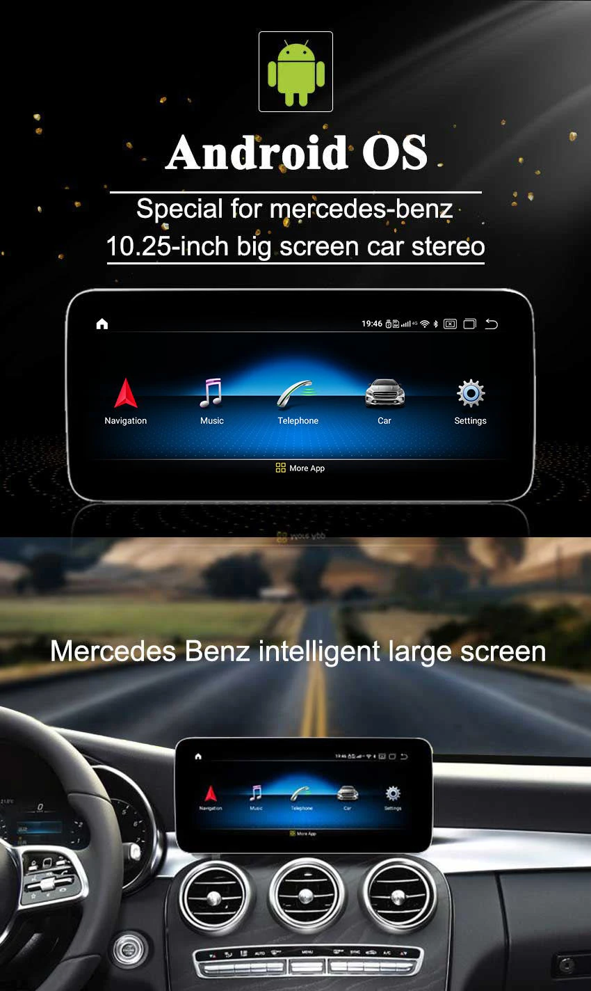 Android 9,0 Qualcomm10.25 дюймов экран монитор автомобиля gps навигация для Mercedes Benz C GLC V-18 автомобильный мультимедийный плеер