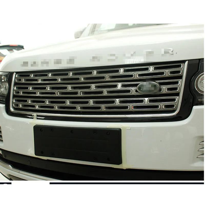 Комплект для Land Rover Range Vogue 2014 2015 2016 серебристый передний бампер с центральной