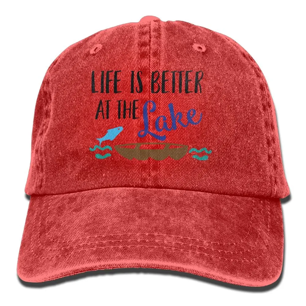 TSDFCLife лучше на озере унисекс бейсболка хлопок деним Регулируемая Кепка в стиле хип-хоп для мужчин или женщин
