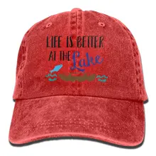 TSDFCLife лучше на озере унисекс бейсболка хлопок деним Регулируемая Кепка в стиле хип-хоп для мужчин или женщин