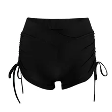 Бандажные однотонные шорты для йоги, короткие женские летние гофрированные леггинсы для тренировок, дышащие женские штаны для фитнеса# LR3