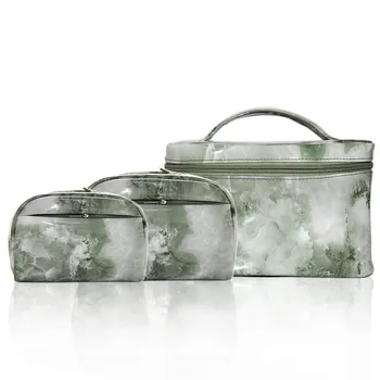

Marbling PU Washed Cosmetic Bag Fashion Portable Storage Three-piece Cosmetic Bag