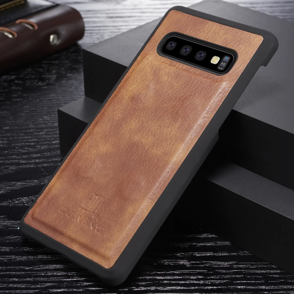 Настоящий противоударный съемный чехол-кошелек для samsung S10 S9 S8 Plus, кожаный флип-чехол S10e Note8 Note9 S7 edge, чехол в деловом стиле