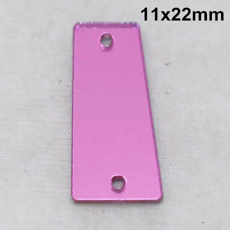 Розовое акриловое зеркало пришивные стразы DIY Flatback зеркальные акриловые пришивные стразы с отверстиями для шитья - Цвет: A29-11x22