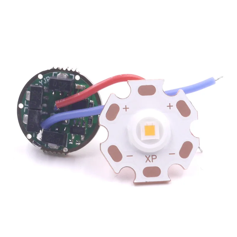 16 мм 20 CREE XM L2 U3/XP L V5/HI V3 LED Star 1A холодный белый медный корпус + 17 AMC7135x12 фонарик|cree xm-l2