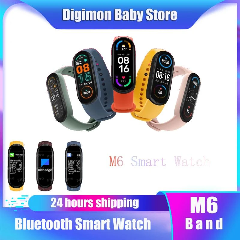 2021 M6 Smart Band Watch Bracelet Wristband Fitness Tracker Blood Pressure Heart Rate Heart Rate Monitor Blood Smartwatch Band