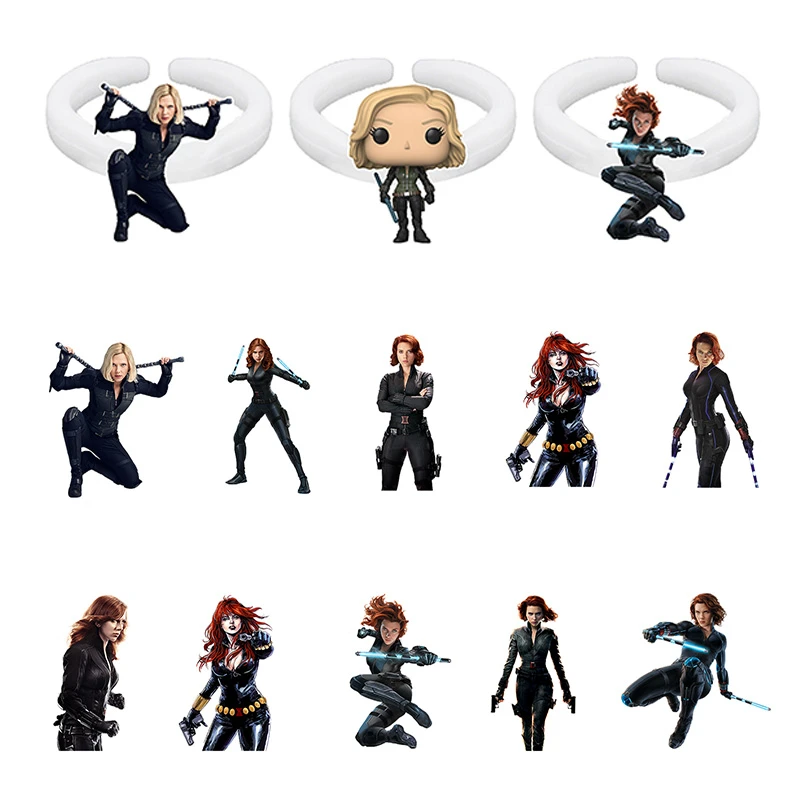 Disney Marvel Avengers Black Widow Figure Ring Hot Sale Epoxy Resin White  Ring Acrylic Ring Party Accessories Ring Women Xds485 - Rings - AliExpress
