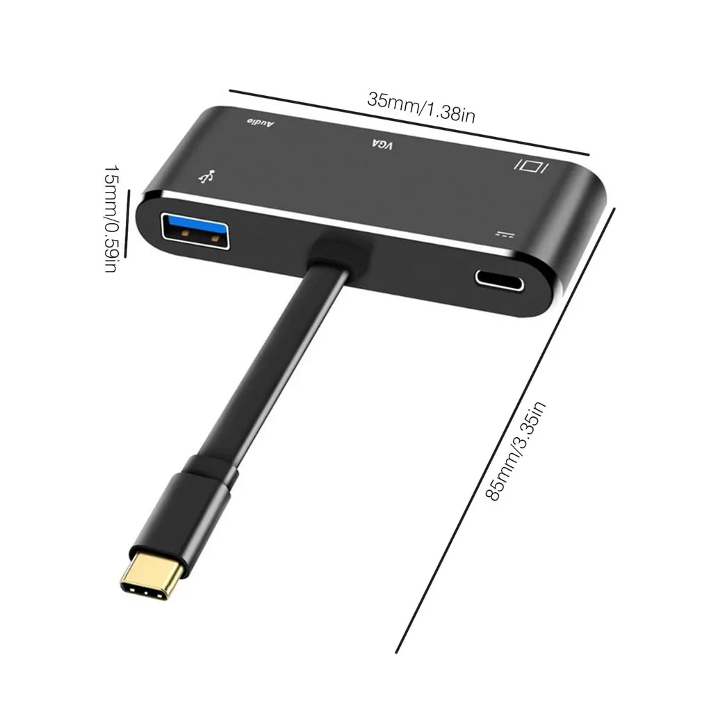 5 в 1 USB-C type-C к HDMI концентратор адаптер VGA кабель аудио USB 3,0 PD конвертер для MacBook Air Ноутбуки ПК