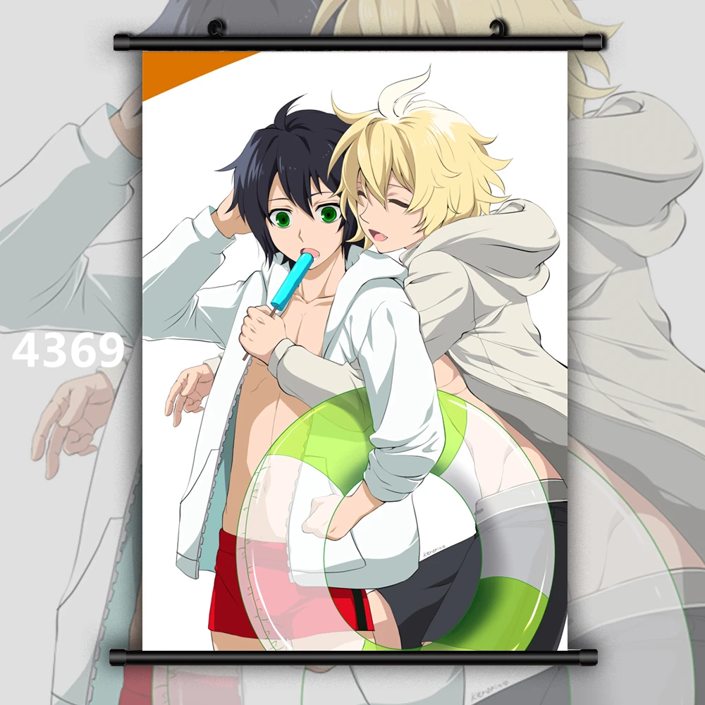 4369 Последний Серафим MIKAELA Hyakuya x Юичиро хякуя из Аниме Манга настенный плакат в рулоне - Цвет: 4369
