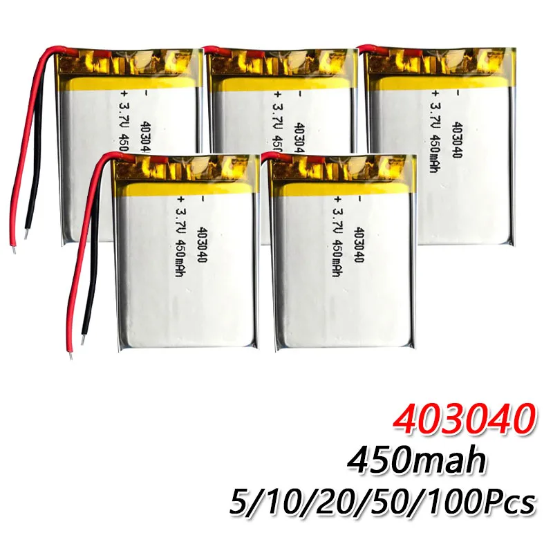 

3.7V 450mAh 403040 Lithium Polymer Li-Po li ion Rechargeable Battery For GPS Bluetooth Tachograph Car DVR speaker cells