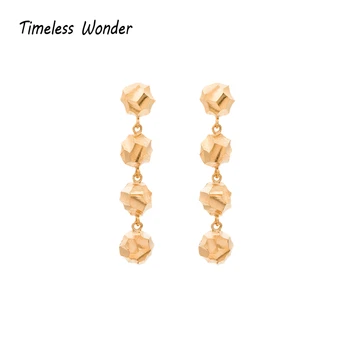 

Timeless Wonder Brass Geo Hammered Tiered Drop Earrings Women Jewelry Statement Punk Gothic Boho Trendy Rare New Tassel Ins 2611