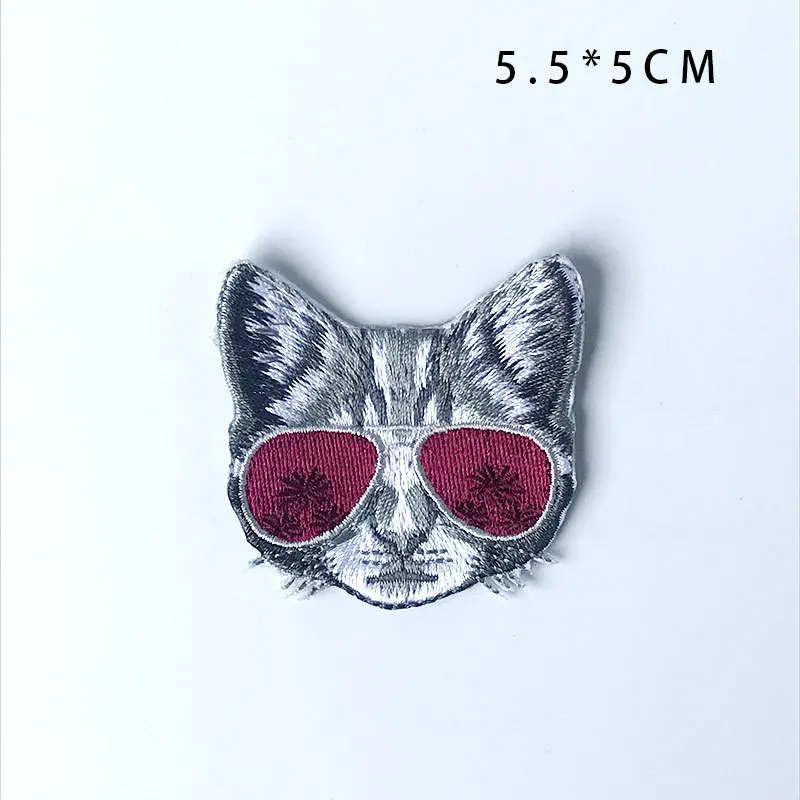1 Pcs Kasasa 2 шт./компл. одежда для рукоделия средний палец Вышитые Шитье-на кота патч - Цвет: 1 Pcs