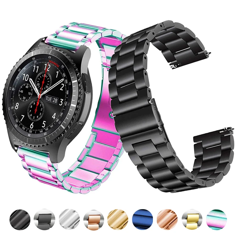 Ремешок для часов SAMSUNG Galaxy Watch 42 мм 46 мм GEAR S3 Active2 классический быстросъемный из нержавеющей стали 18 мм 22 мм 20 мм 24 мм