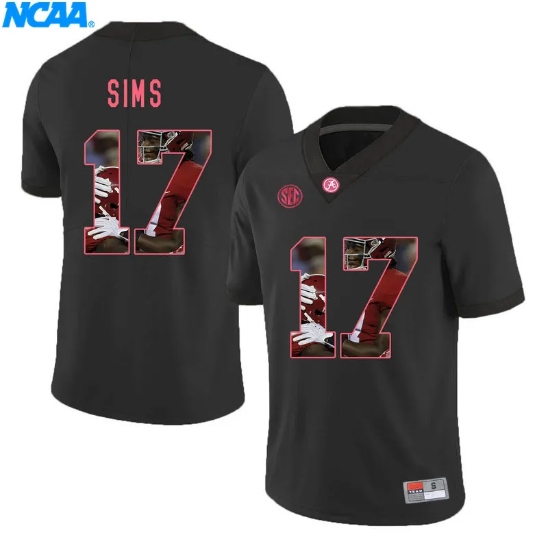 Новое поступление высокое качество Alabama Cam Robinson#74 Cam Sims#17 футболка колледжа ограниченная Спортивная футболка S-XXXL