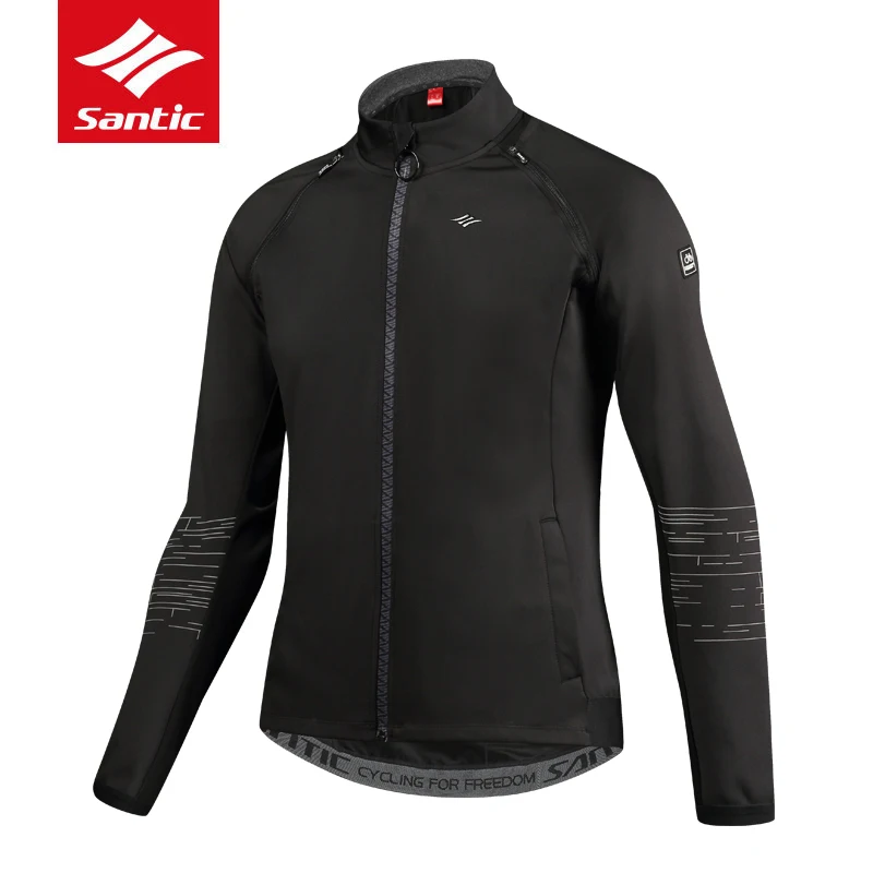 Santic Autumn Winter Men Cycling Jackets Keep Warm Windproof Bicycle Jersey Pro MTB Road Bike Removable Sleeves Riding Clothing