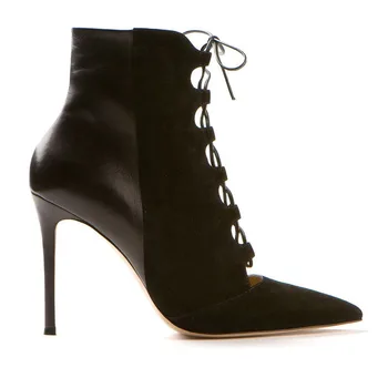 

EMMA KING High Heels Ankle Boots Open Toe Gladiator Sandal Boots Lace-up Short Booties Fine heel Pointed Ankle boots Women 2020