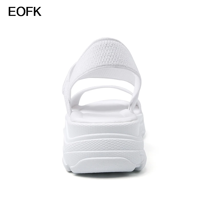EOFK/женские сандалии на плоской платформе Сезон лето Женские тканевые мягкие