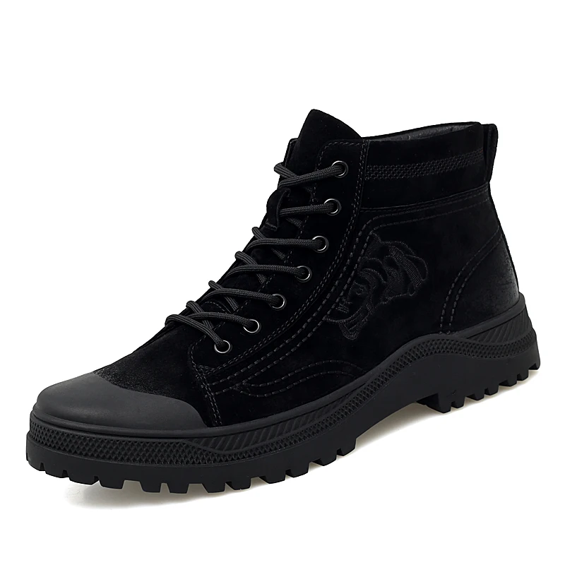 

Men Desert Boots Winter Work Safty shoes High quality scalp Brown Boot Male Lace-up Leather Boots Size 44 For man *88018