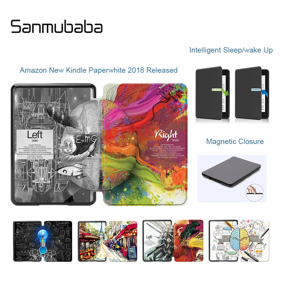 Sanmubaba чехол для Amazon Kindle Paperwhite 4 10th Generation выпущенный чехол тонкий PU кожаный смарт-чехол защитный чехол