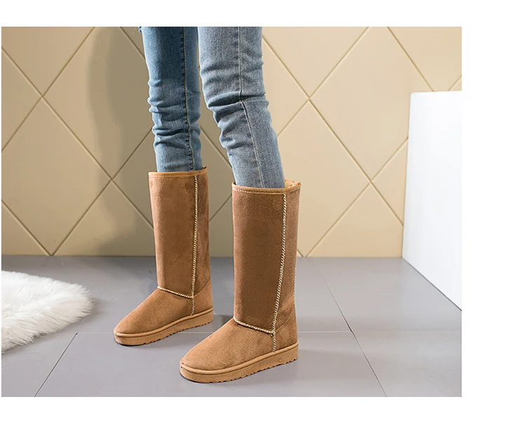 Foreign Trade Europe  America Classic Snow Boot Women Gaotong Snow Boots Female Russia 33 Centimeters Height Boots 41 Yards Code