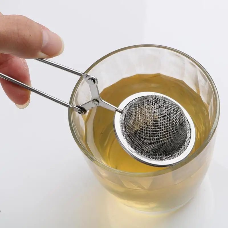 Сетчатый фильтр для чая из нержавеющей стали для заварки чая, металлический фильтр для чайных пакетиков, диффузор, ситечко для зеленого чая с листом для кружки, чайный горшок