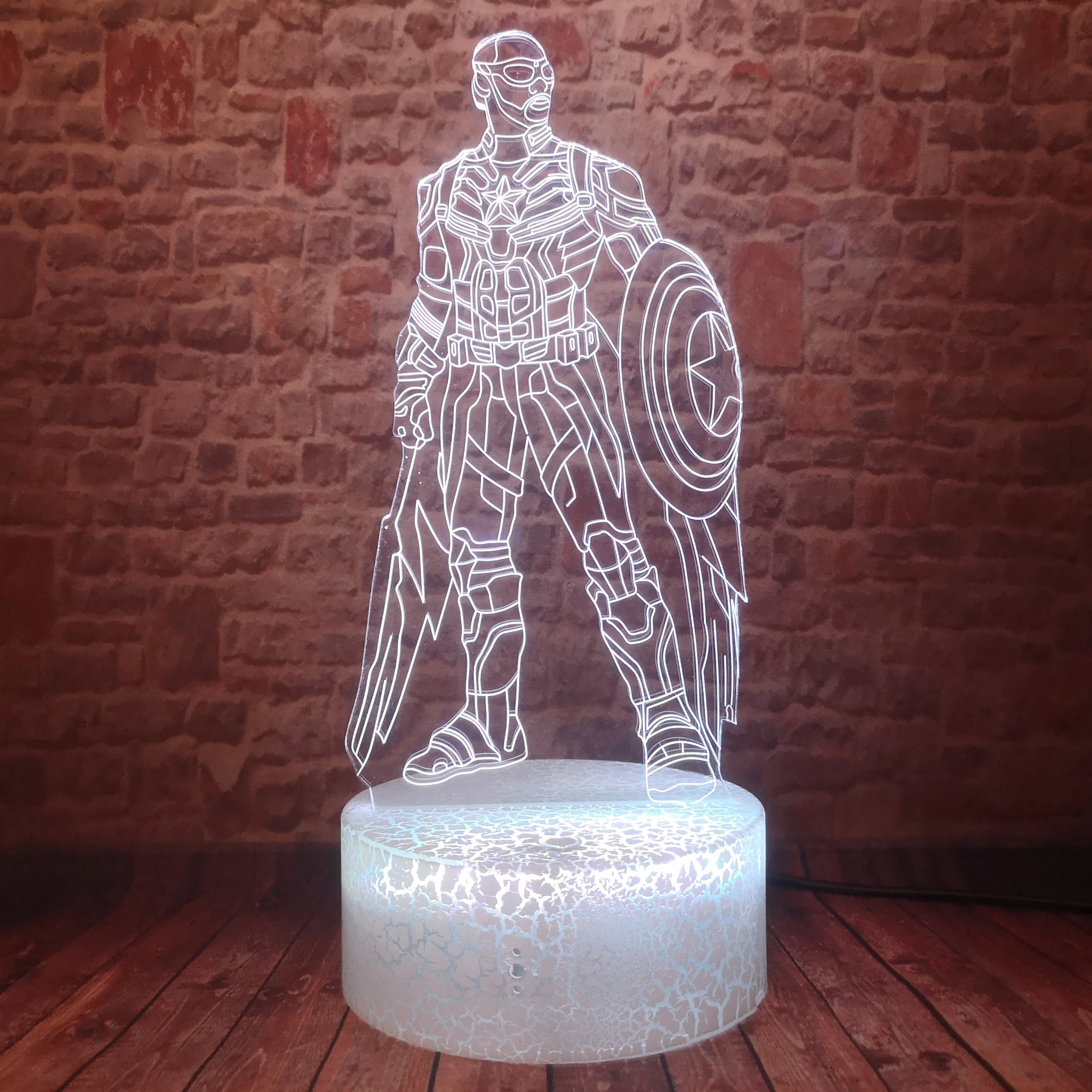 Marvel Legends супер Капитан Америка подарки для мальчиков 7 цветов Изменение фигуры действие Ночной светильник спальня любители украшения человек подарки для папы