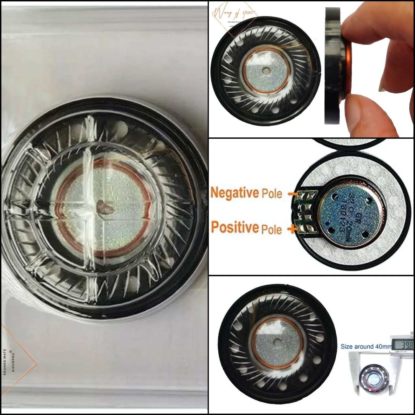 

1pair 40mm Headphone Speaker Driver 32ohm For TDS-3 тдс-3,Unboxing Wireless WJ-60 Headset Replacement Speaker Parts