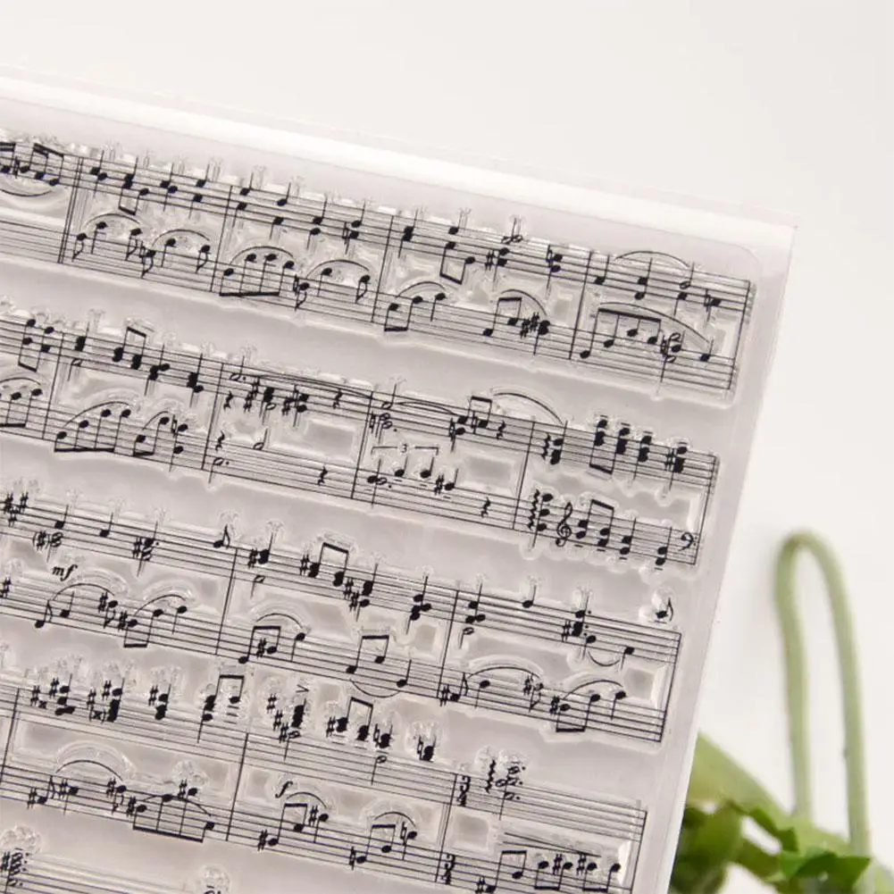 Music Notes Symbol Scrapbooking Seal Patterns Transparent Clear Silicone Stamp for DIY Photo Album Decorative