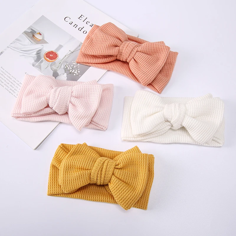 Cute Big Bows Soft Elastic Baby Headband Winter Newborn Turban Baby Girl Headbands Newborn Hair Accessories