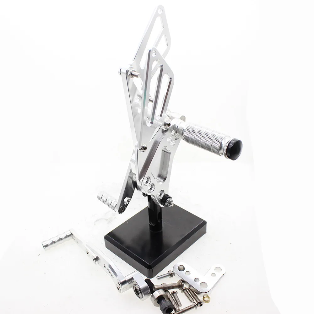 Для SUZUKI GSXR600/750 2011- 2013 2012 CNC Алюминий сплав мотоцикла Подножка для ног для езды на велосипеде для ног Rearset сзади комплект - Цвет: Silver